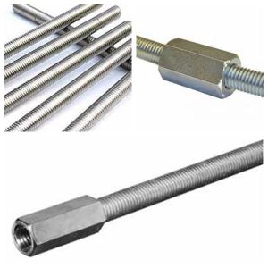 Çelik Çinko Kaplamalı Dişli Çubuk Hex Kaplin Metal Boru Bağlantı Parçaları